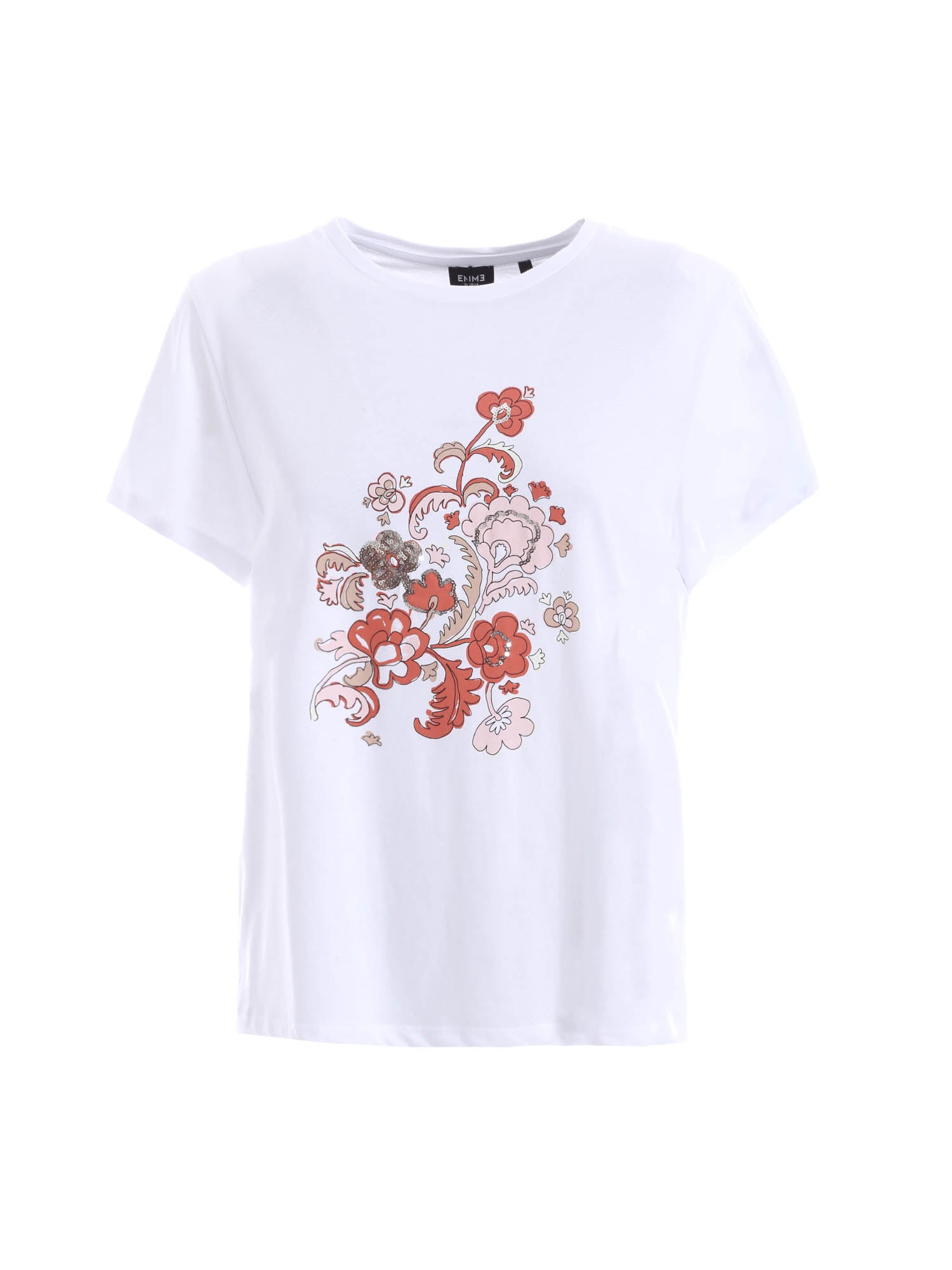 T-shirt Bianco Rosa Emme Marella