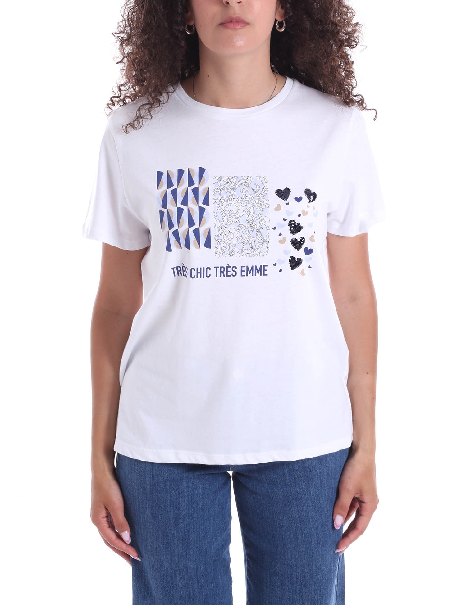 T-shirt Bianco Blu Emme Marella