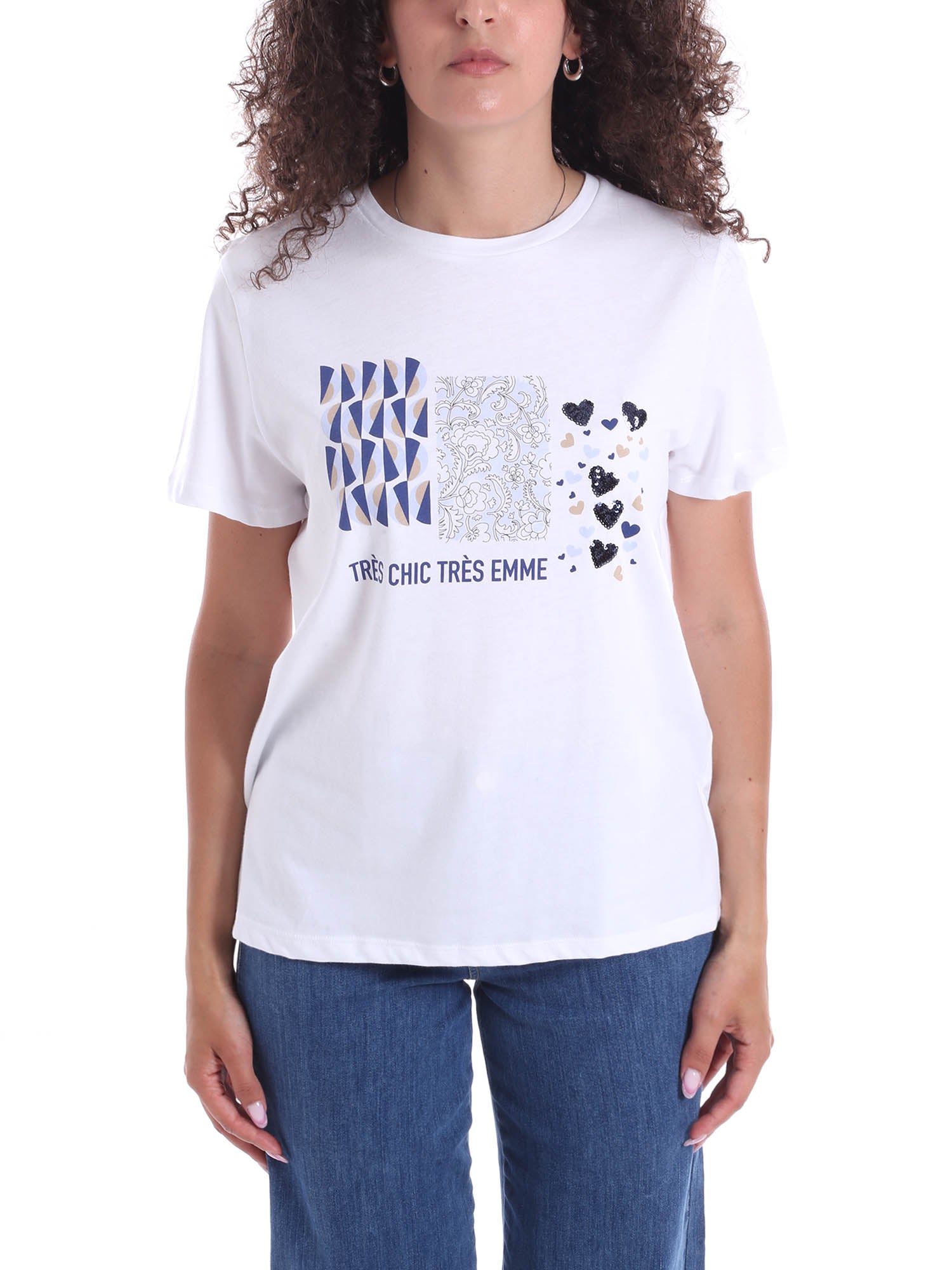 T-shirt Bianco Blu Emme Marella