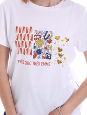 T-shirt Bianco Beige Emme Marella