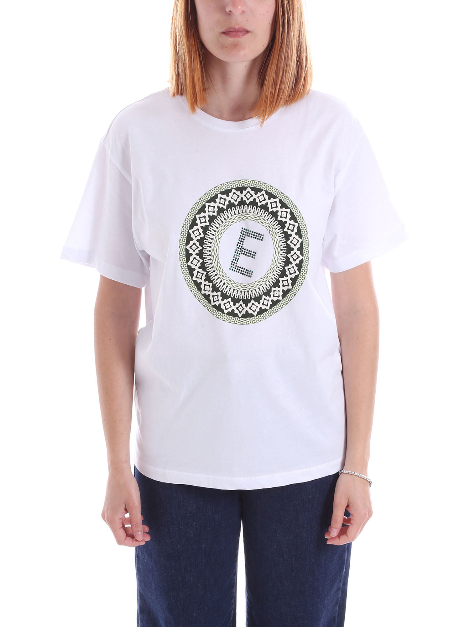 T-shirt Bianco Verde Emme Marella