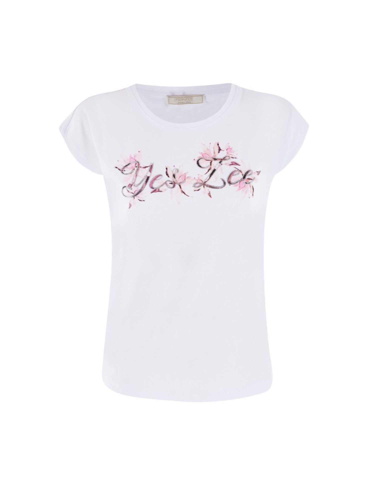 T-shirt Bianco Rosa Yes-zee