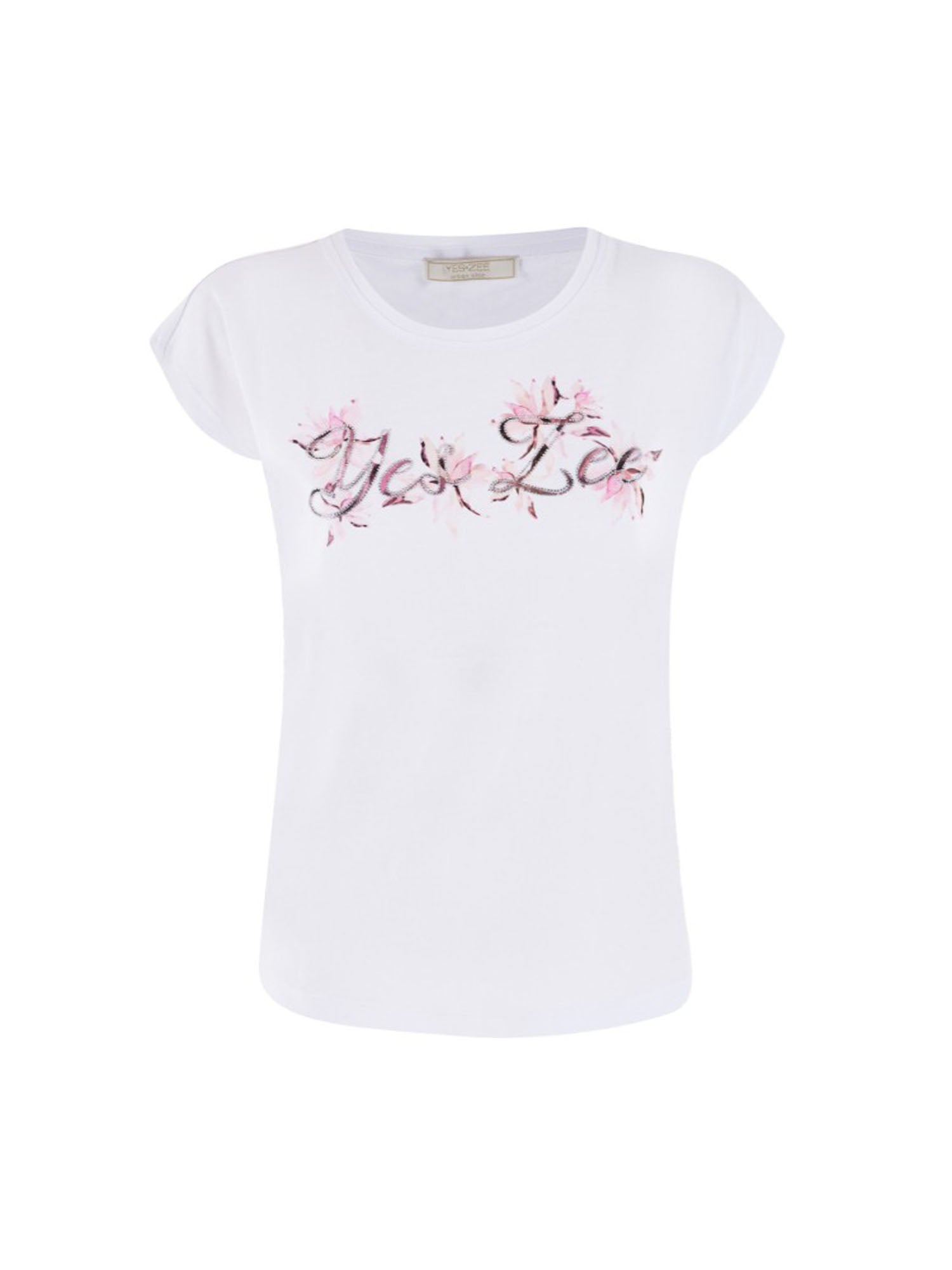 T-shirt Bianco Rosa Yes-zee