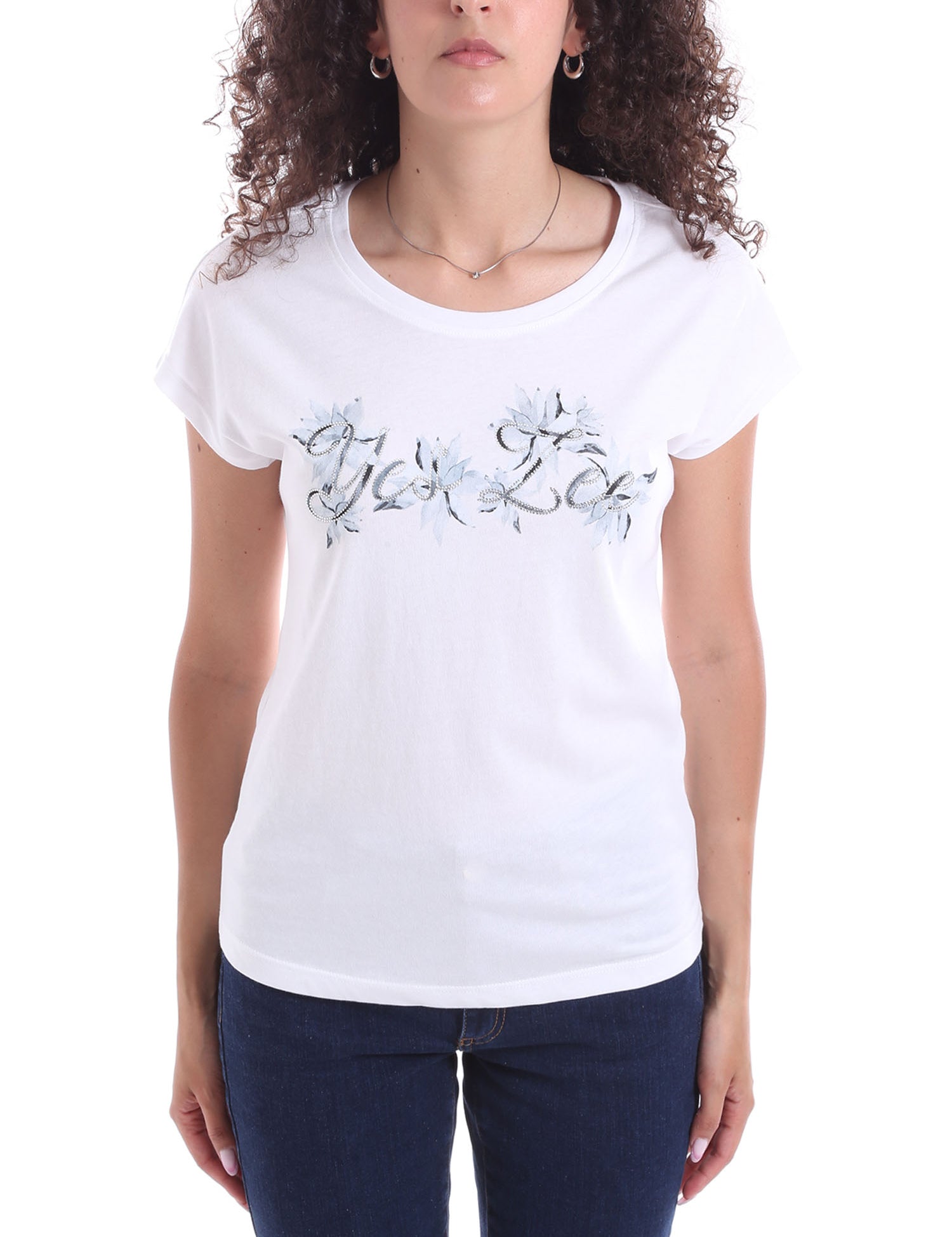 T-shirt Bianco Blu Yes-zee