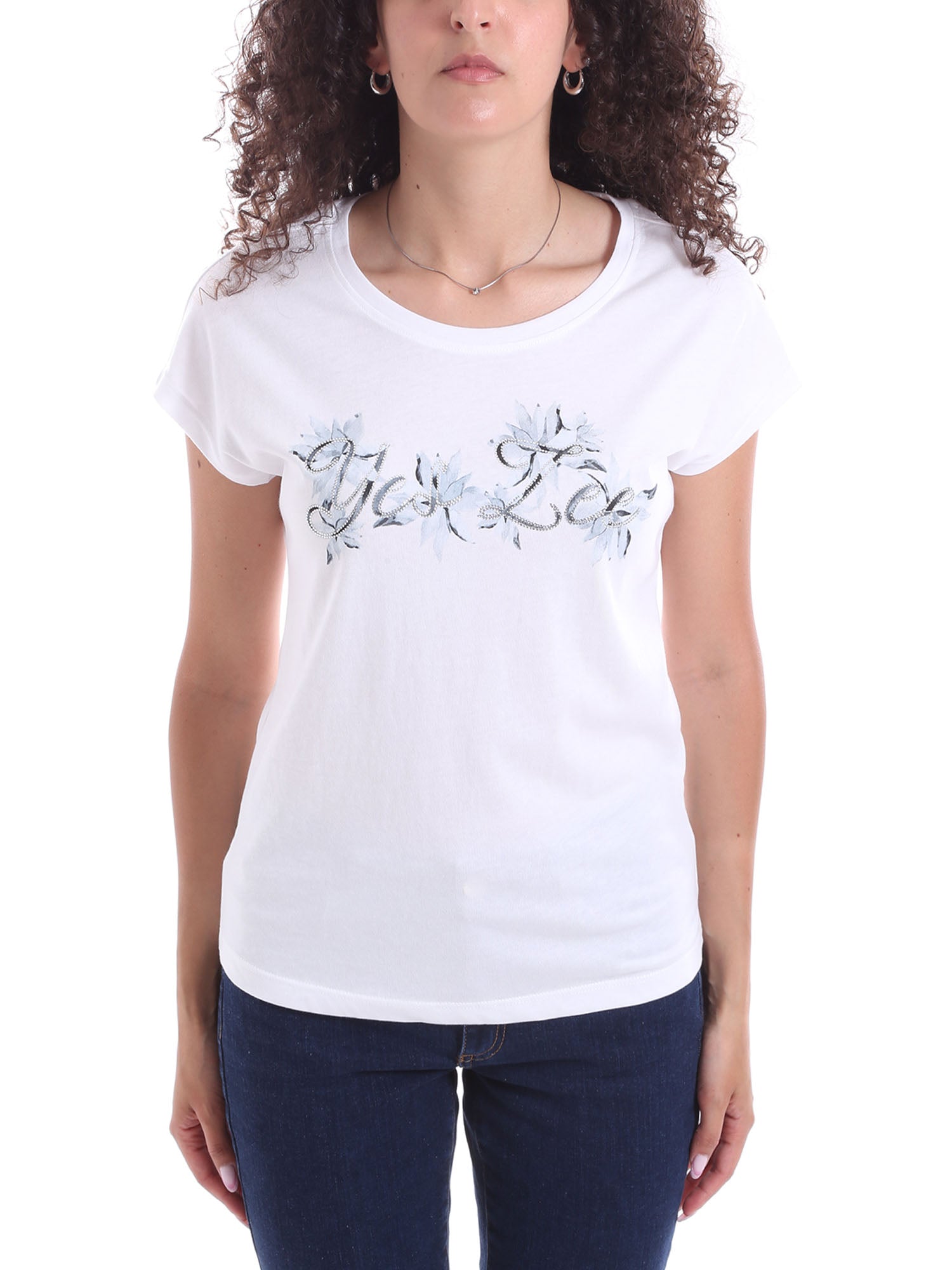 T-shirt Bianco Blu Yes-zee