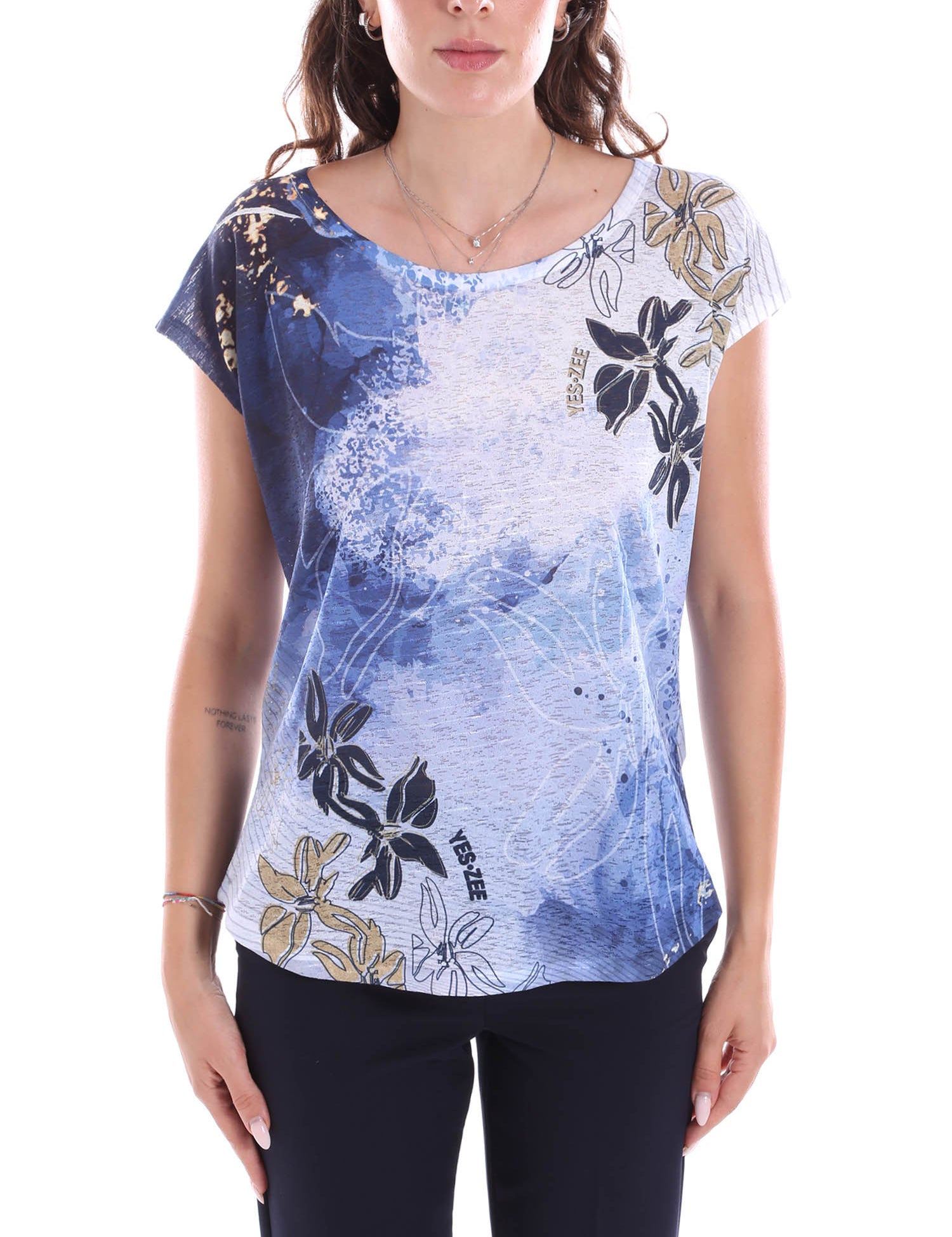 T-shirt Blu Scuro Yes-zee