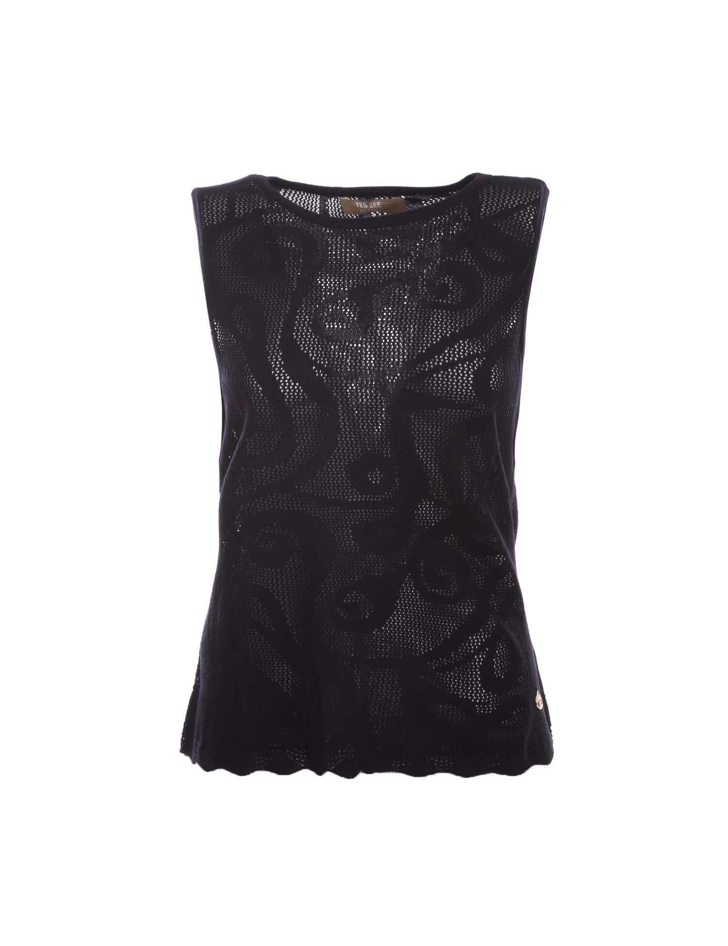 Top e canotte Nero Yes-zee