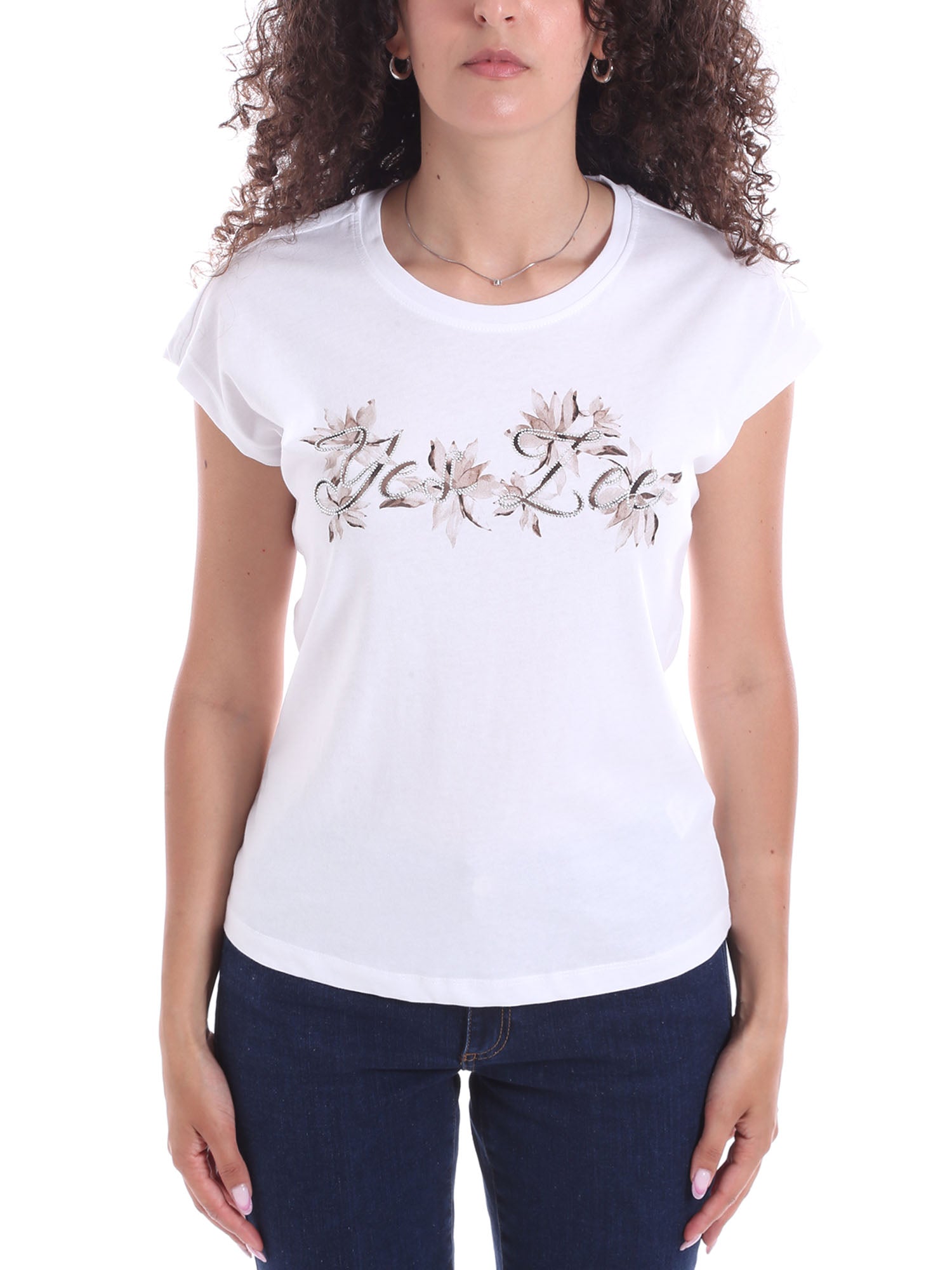 T-shirt Bianco Beige Yes-zee