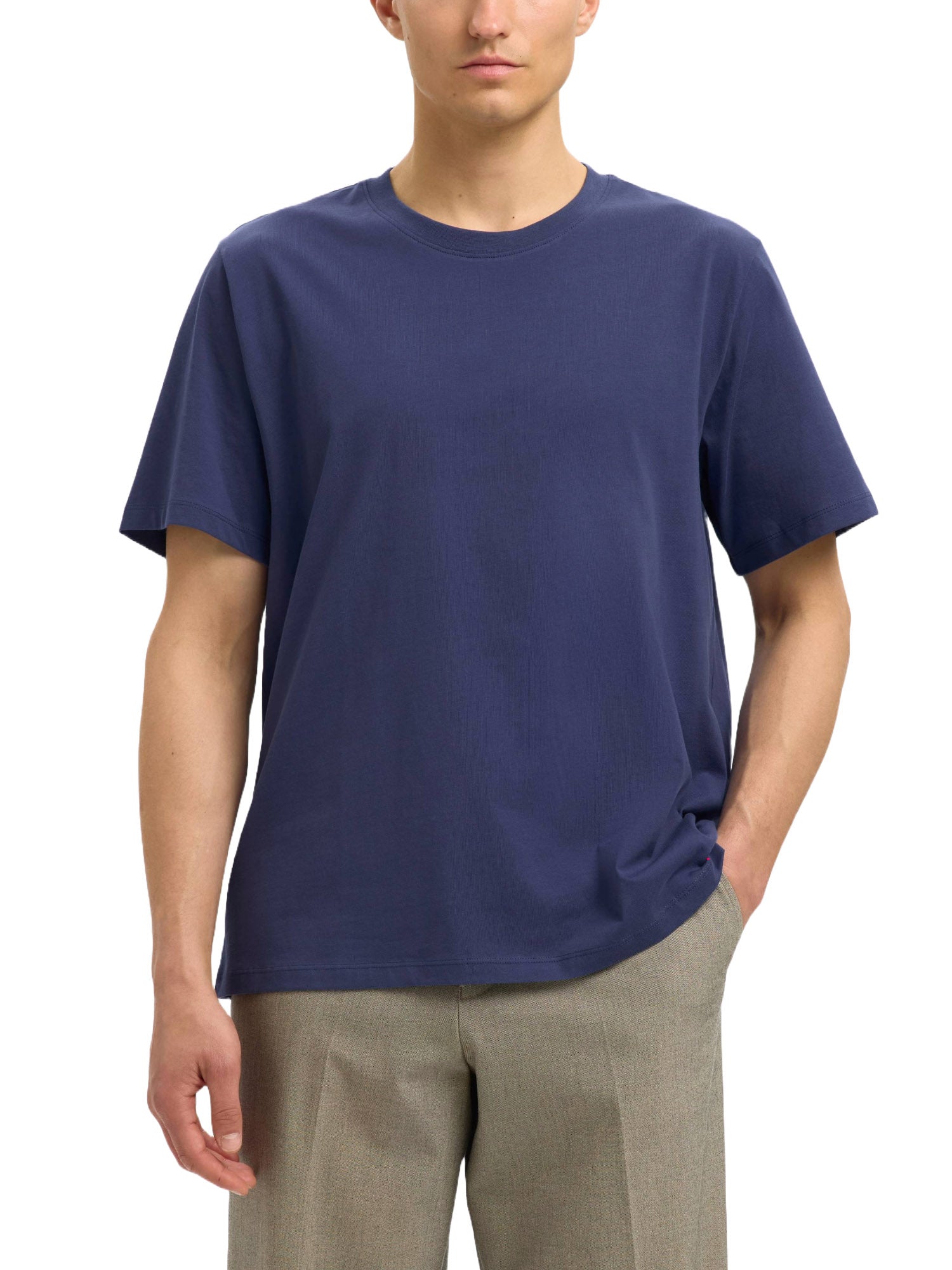 T-shirt Blu Chiaro Selected Homme Black