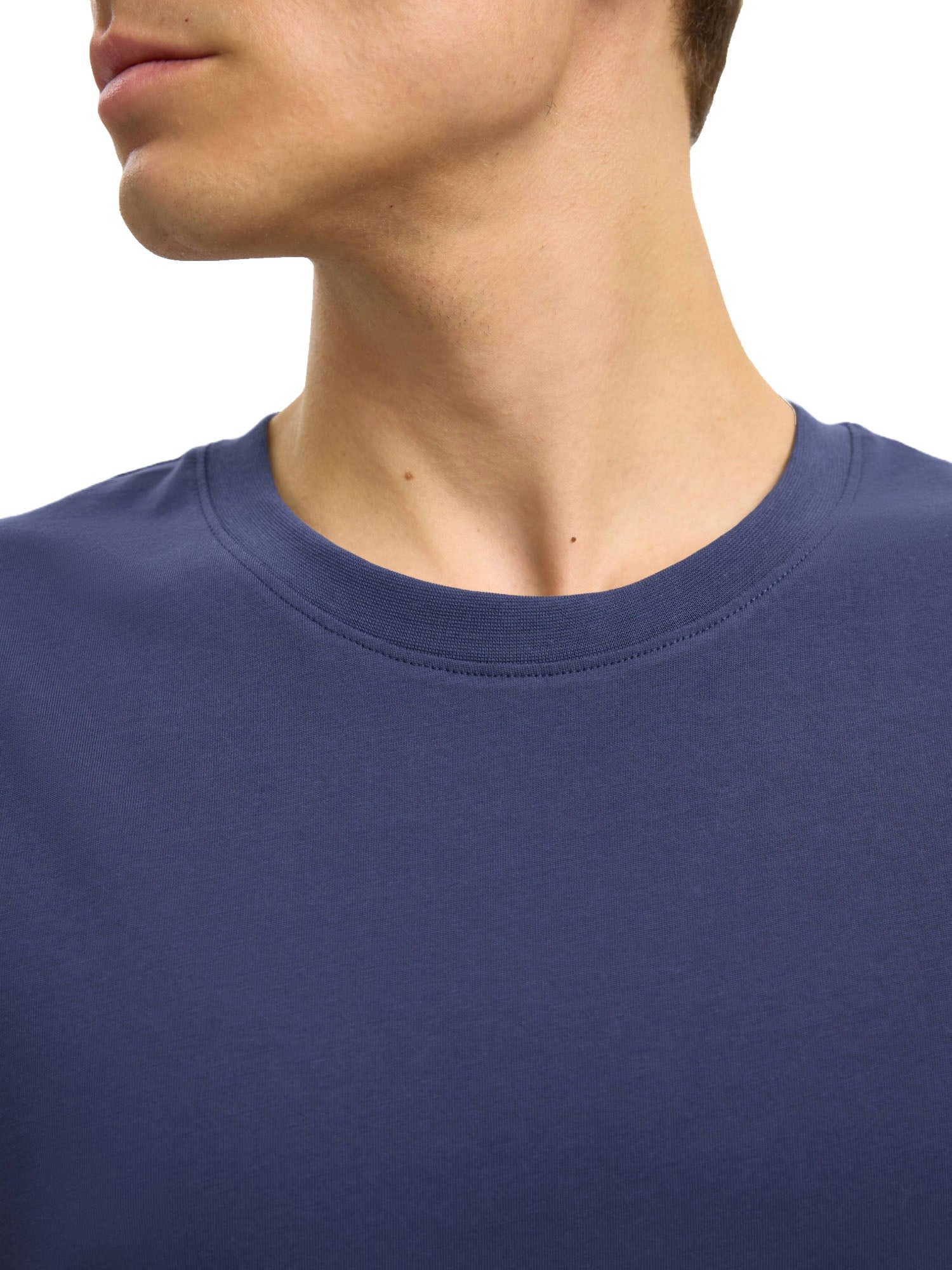 T-shirt Blu Chiaro Selected Homme Black