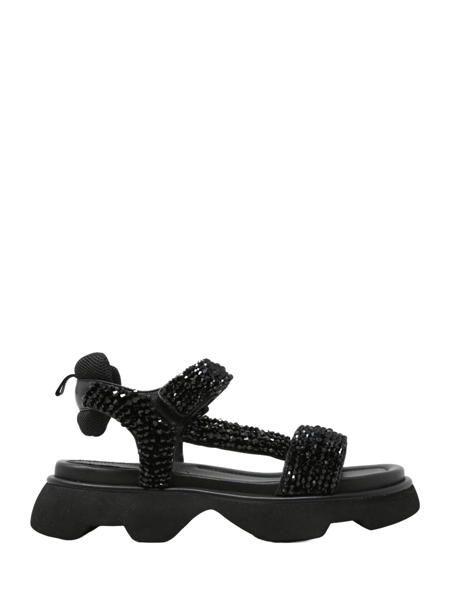 Sandali con strappi Nero Jeannot