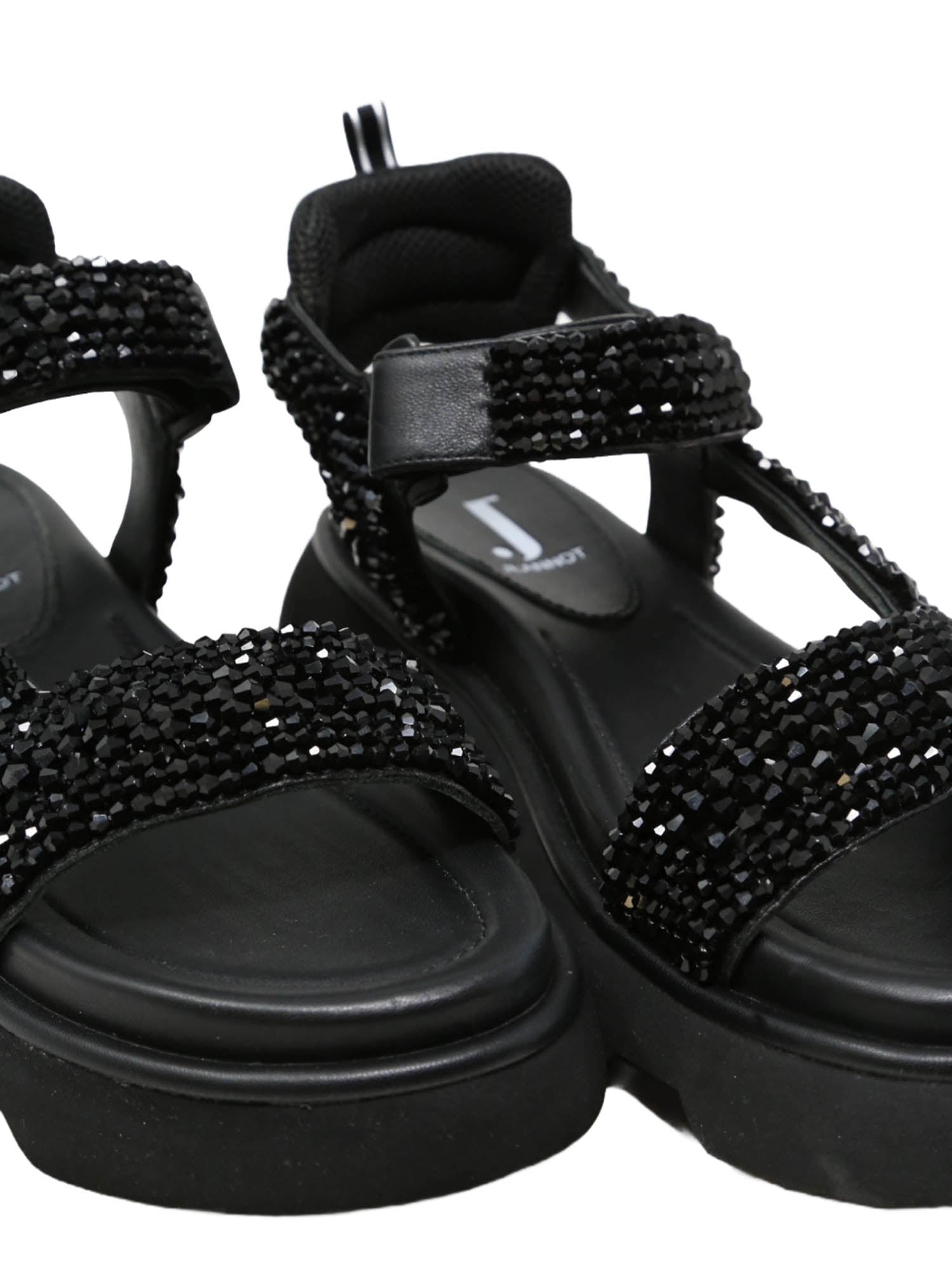Sandali con strappi Nero Jeannot