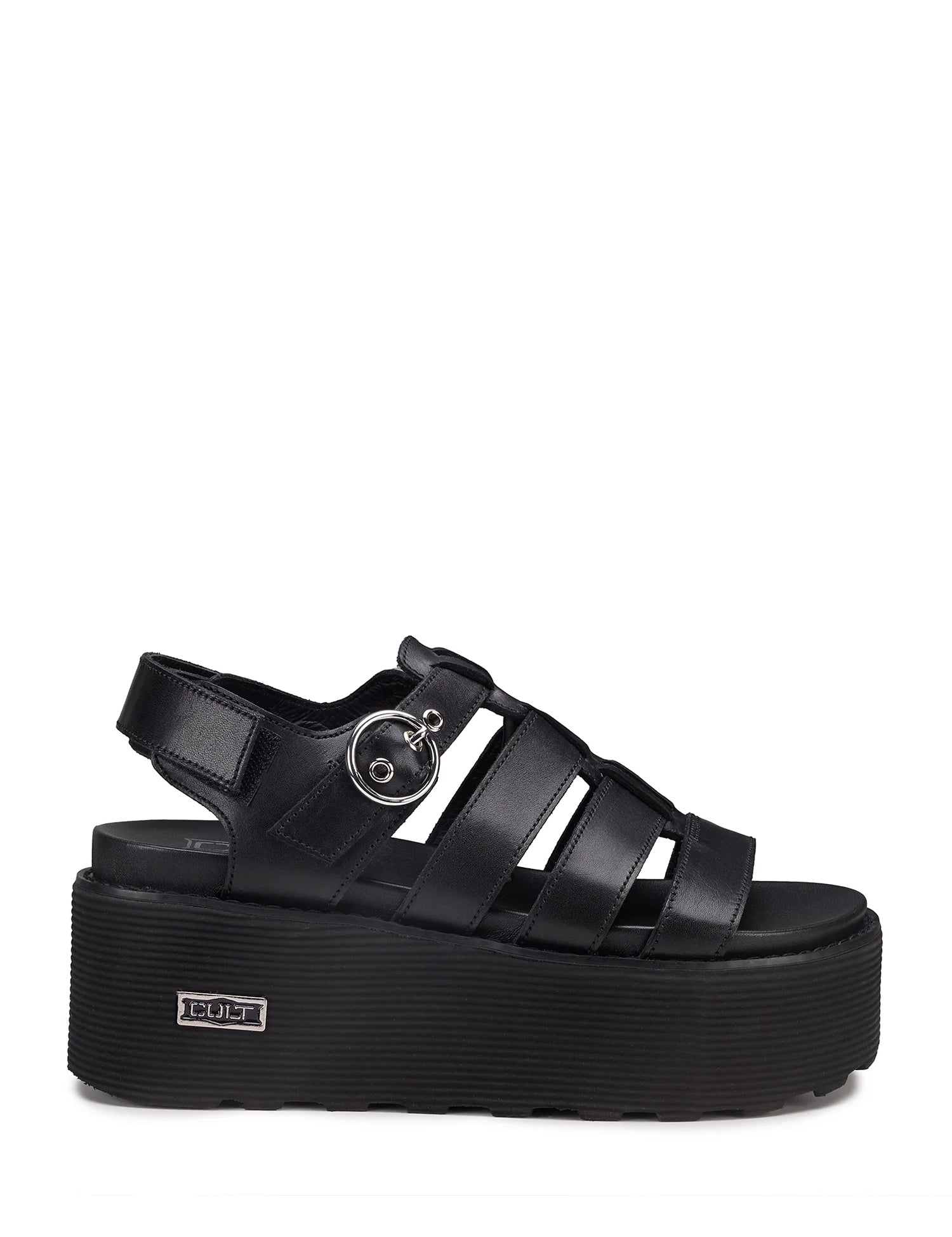 Sandali zeppa Nero Cult