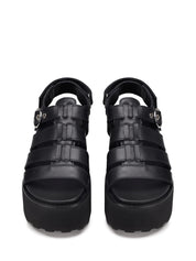 Sandali zeppa Nero Cult