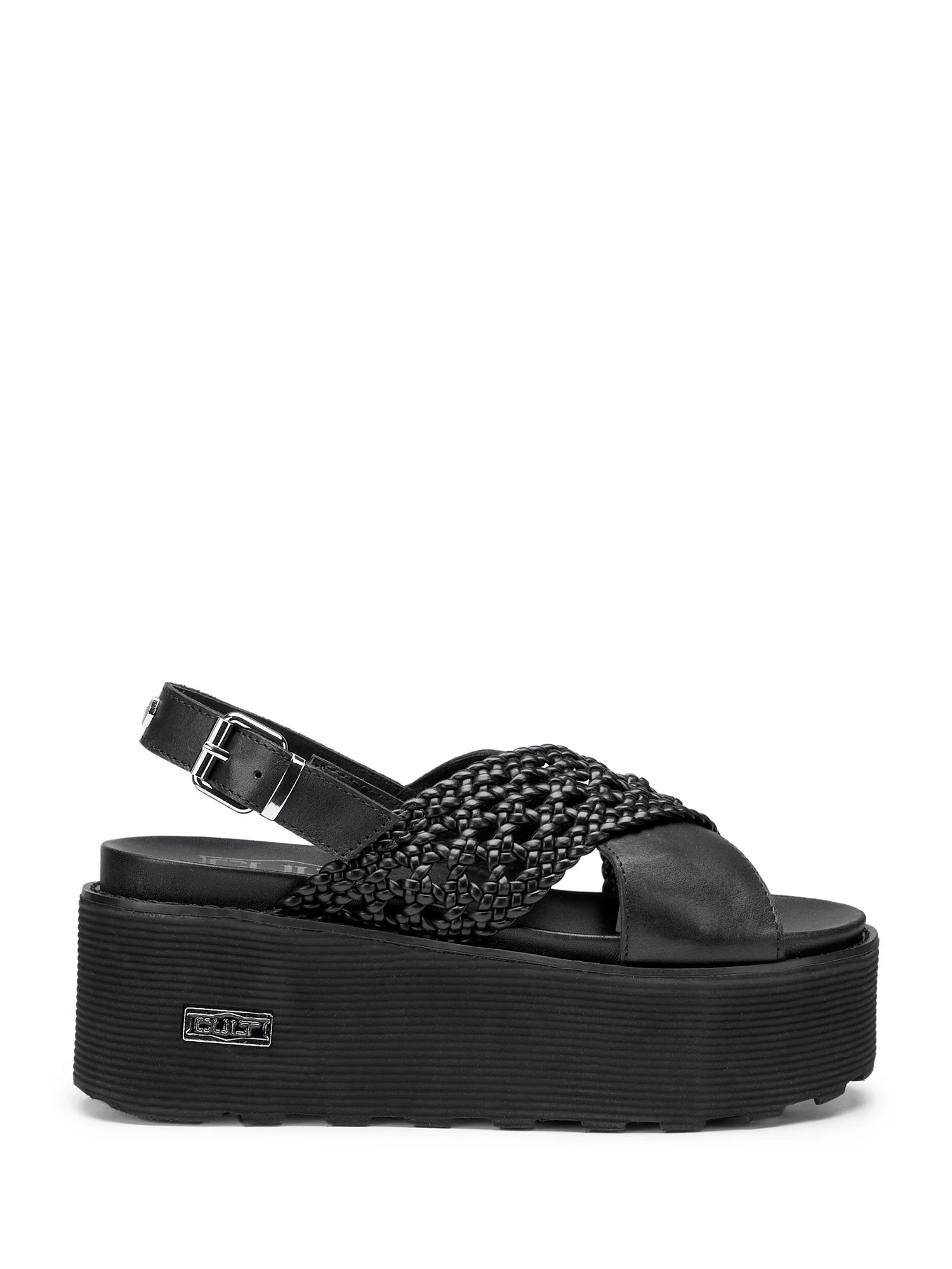 Sandali zeppa Nero Cult