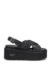 Sandali zeppa Nero Cult