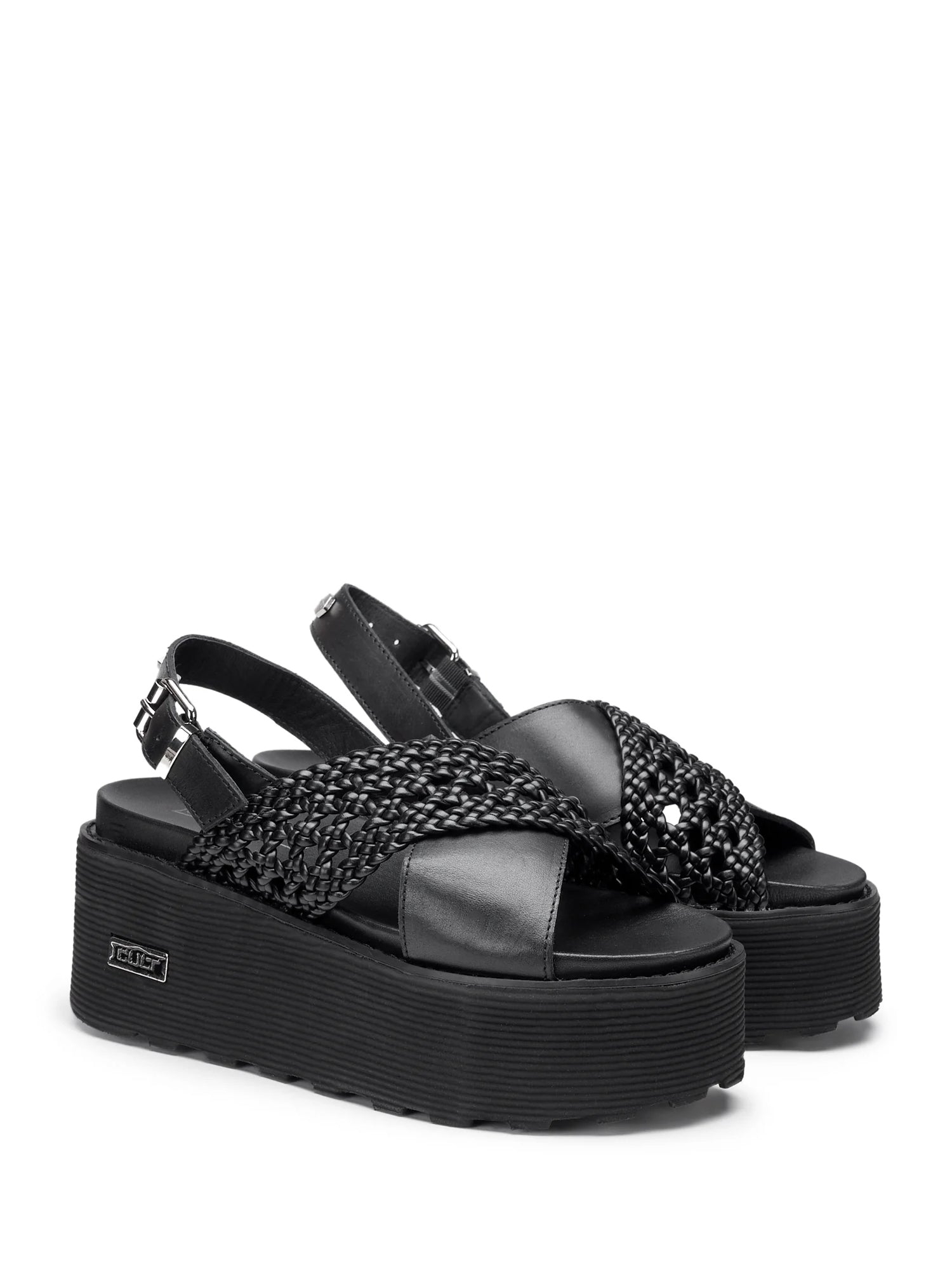 Sandali zeppa Nero Cult