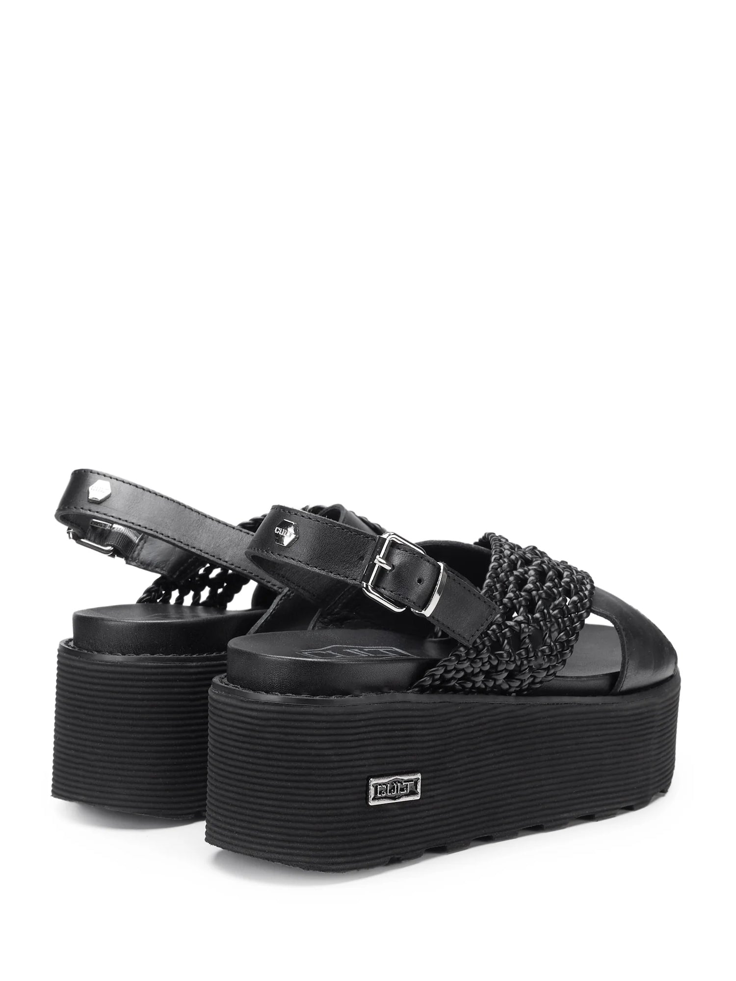 Sandali zeppa Nero Cult