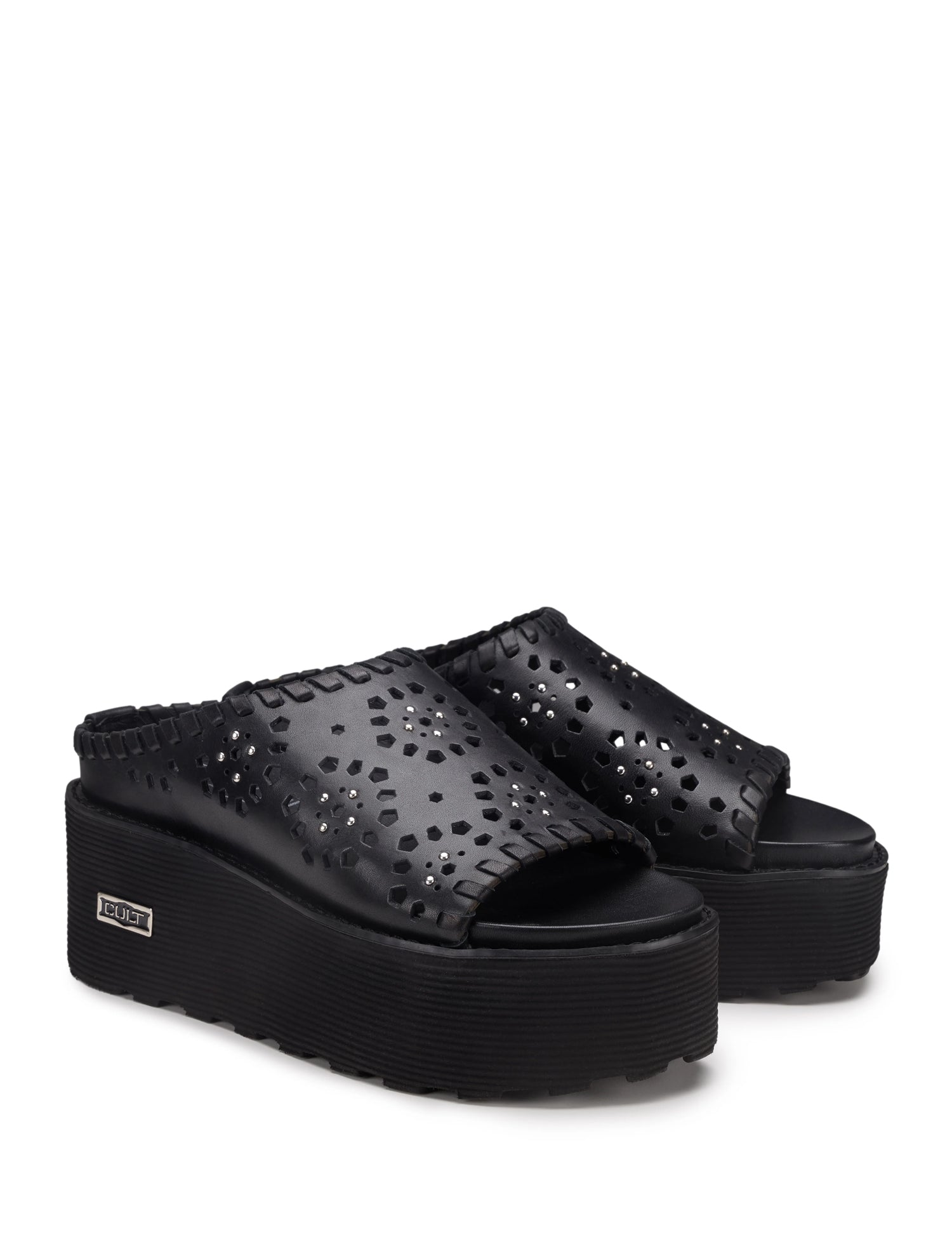 Sandali zeppa Nero Cult