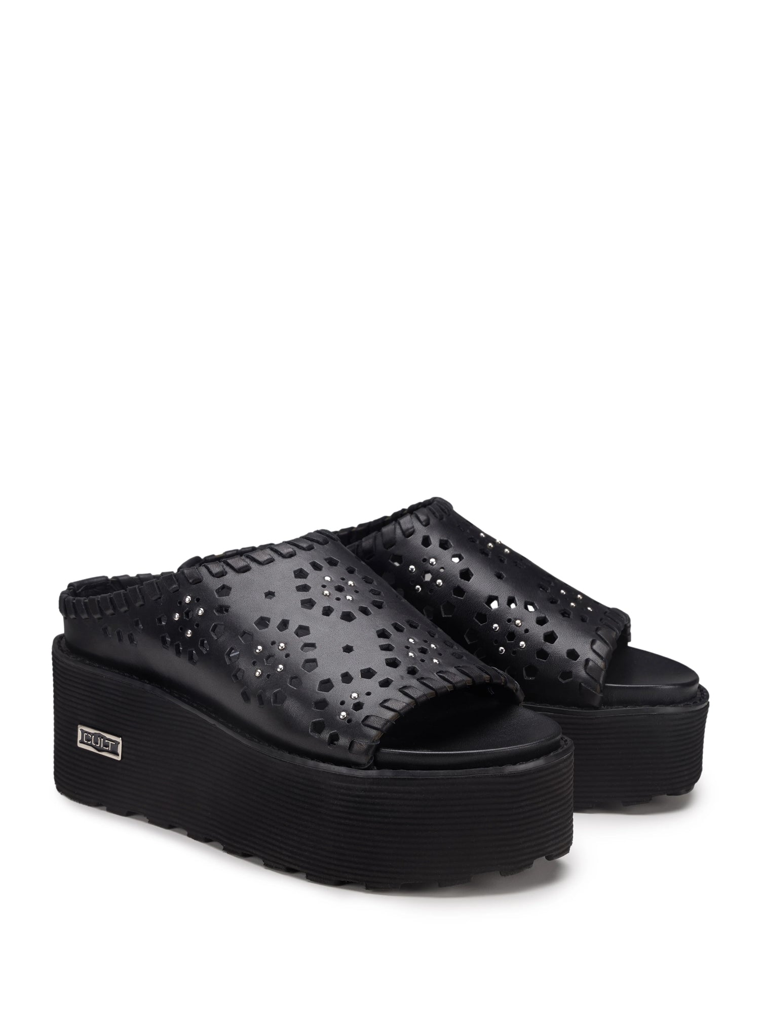 Sandali zeppa Nero Cult