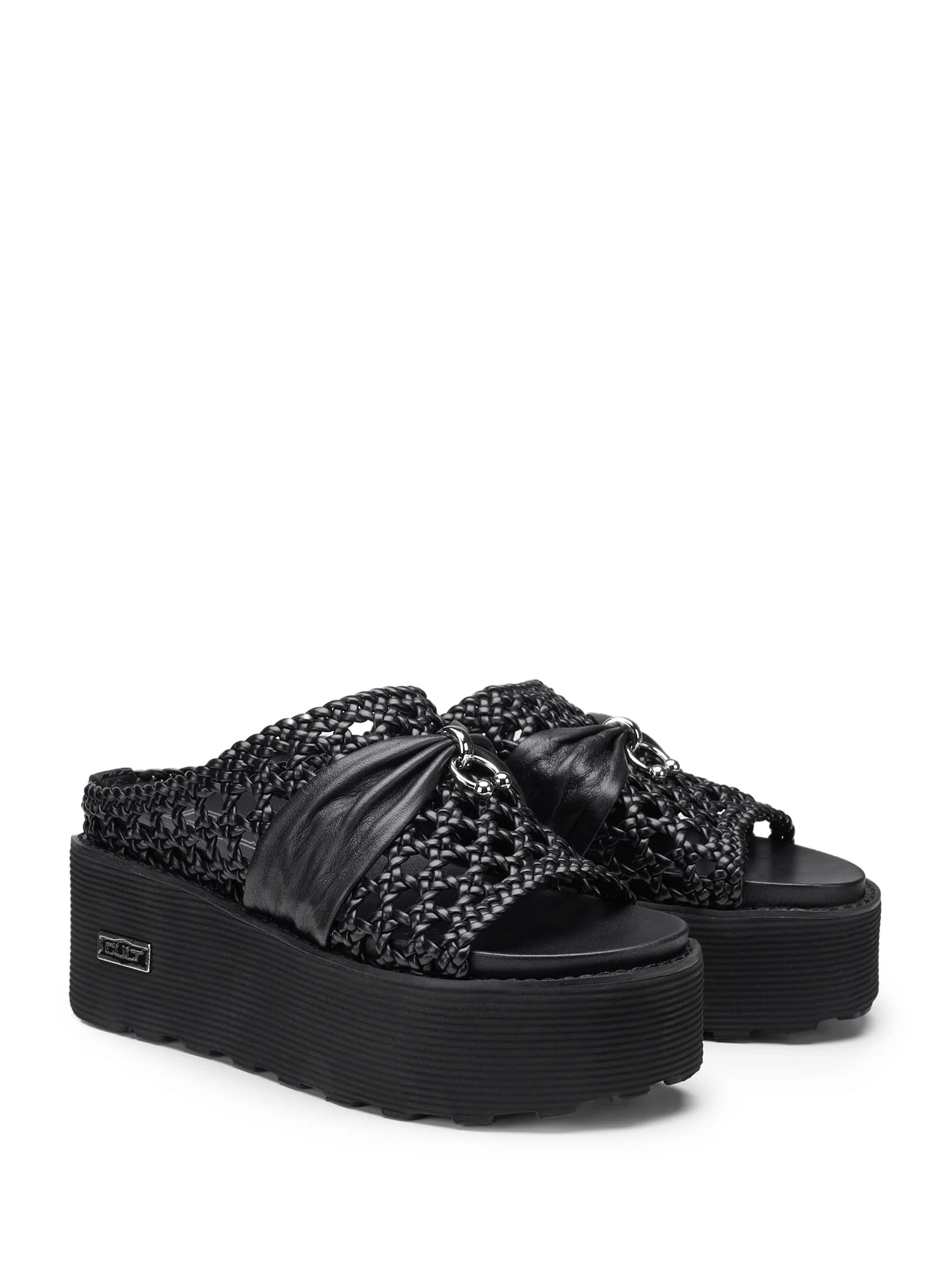 Sandali zeppa Nero Cult