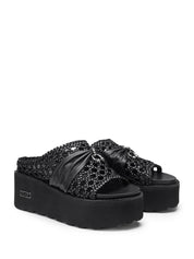 Sandali zeppa Nero Cult