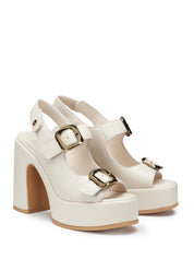 Sandali tacco Avorio Cult