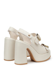 Sandali tacco Avorio Cult