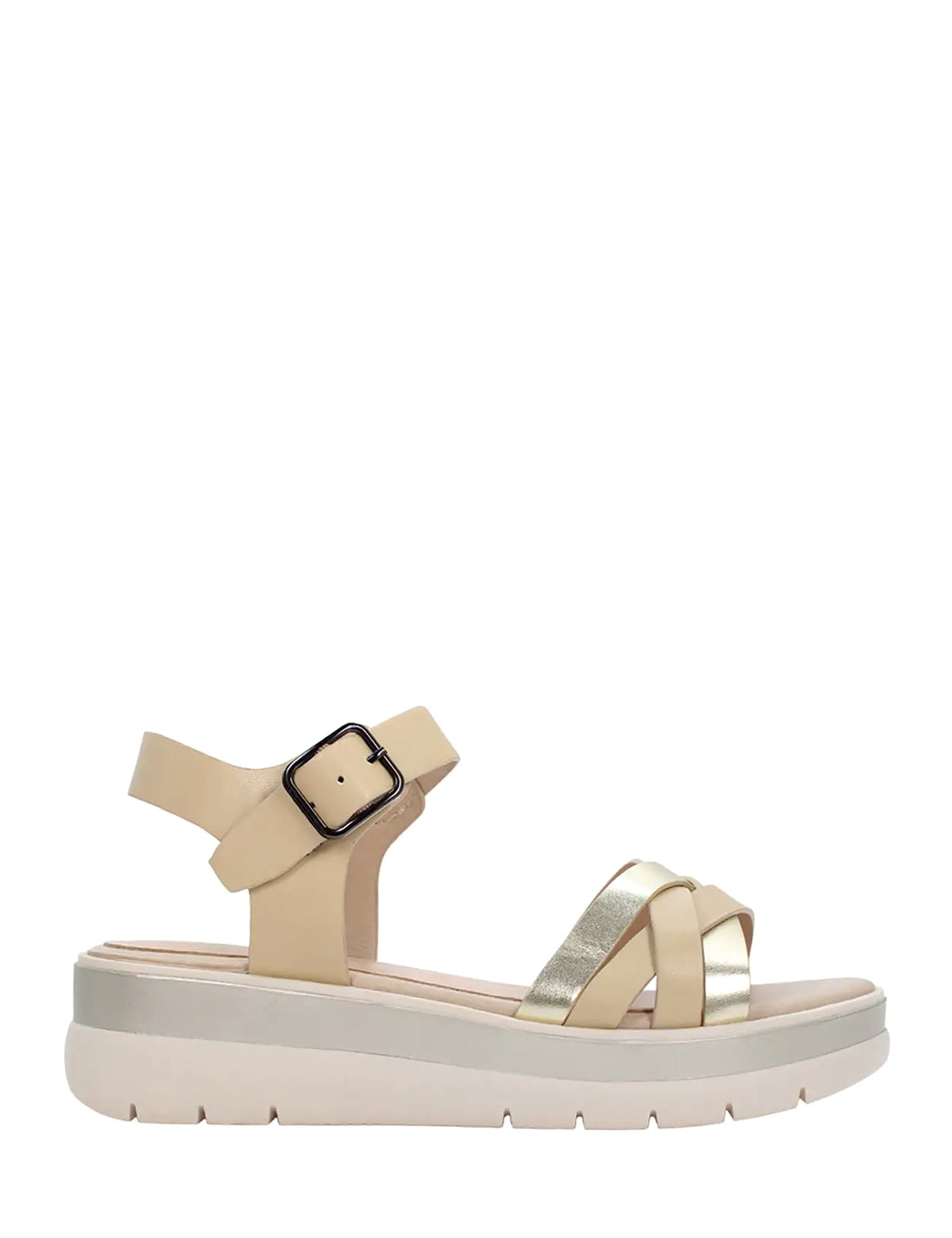 Sandali zeppa Beige Lumberjack