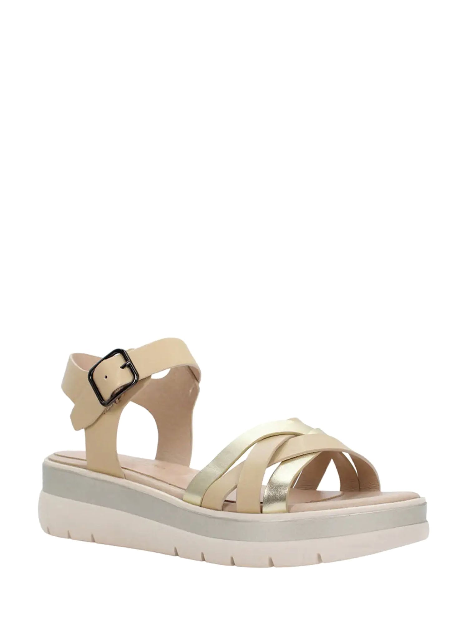 Sandali zeppa Beige Lumberjack