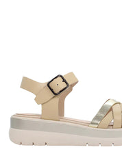 Sandali zeppa Beige Lumberjack