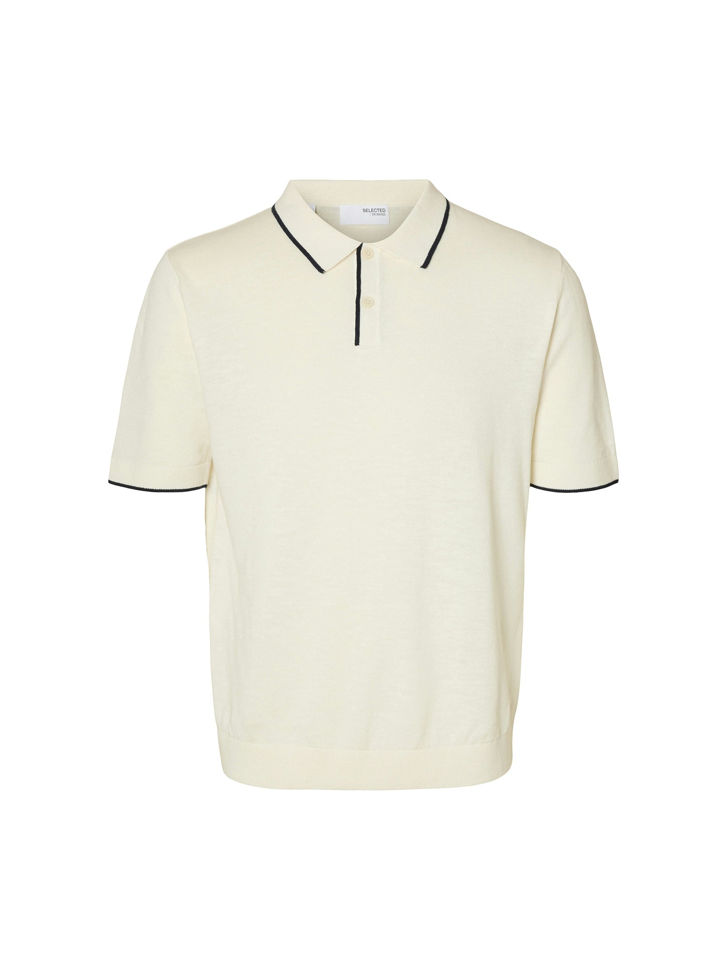 Polo Avorio Selected Homme Black