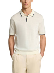 Polo Avorio Selected Homme Black