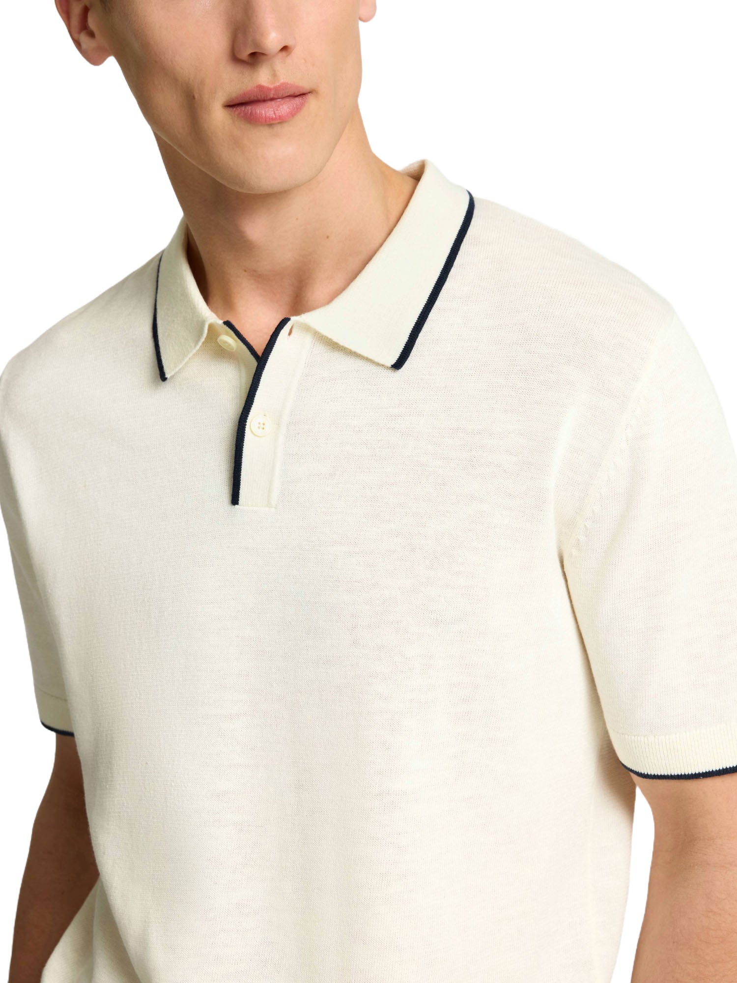 Polo Avorio Selected Homme Black