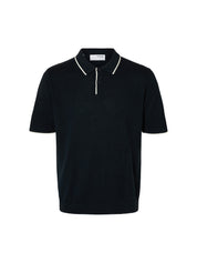 Polo Blu Scuro Selected Homme Black