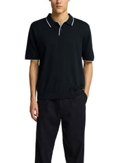 Polo Blu Scuro Selected Homme Black
