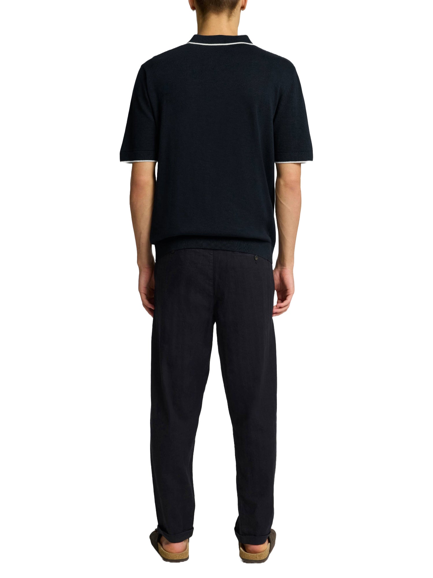 Polo Blu Scuro Selected Homme Black