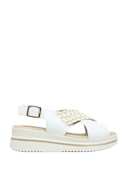 Sandali zeppa Bianco Valleverde