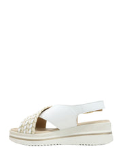 Sandali zeppa Bianco Valleverde