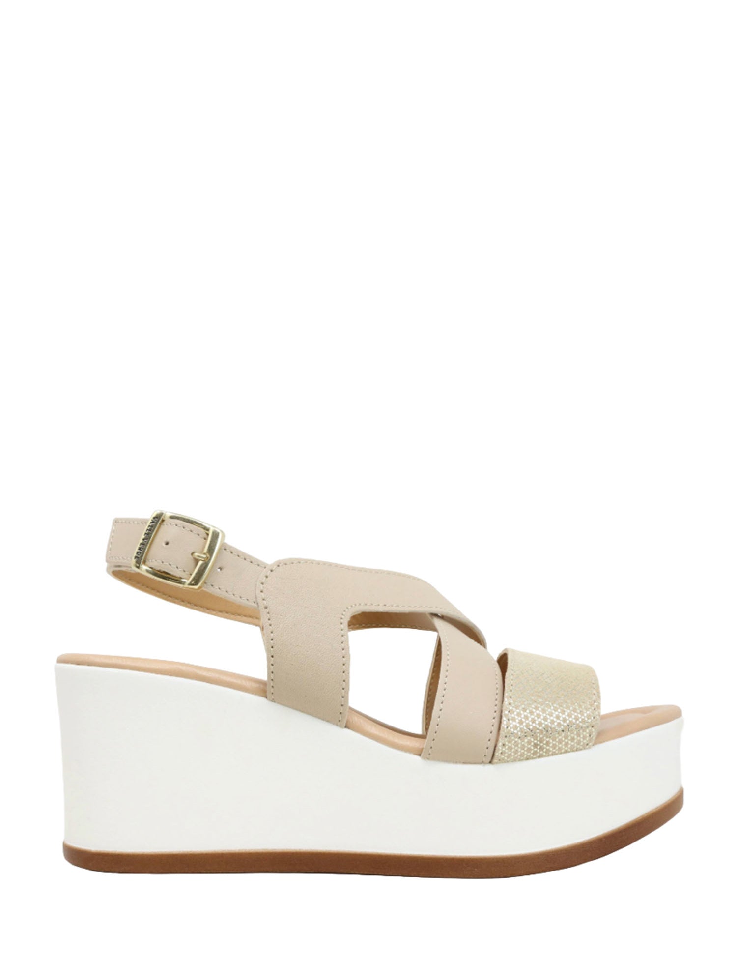 Sandali zeppa Beige Valleverde