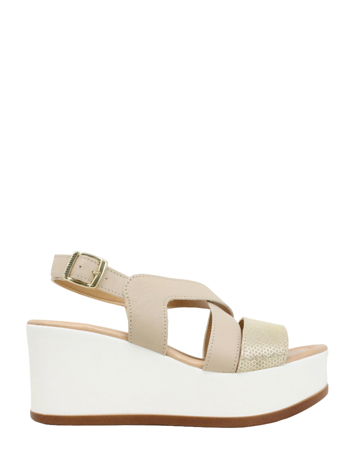 Sandali zeppa Beige Valleverde