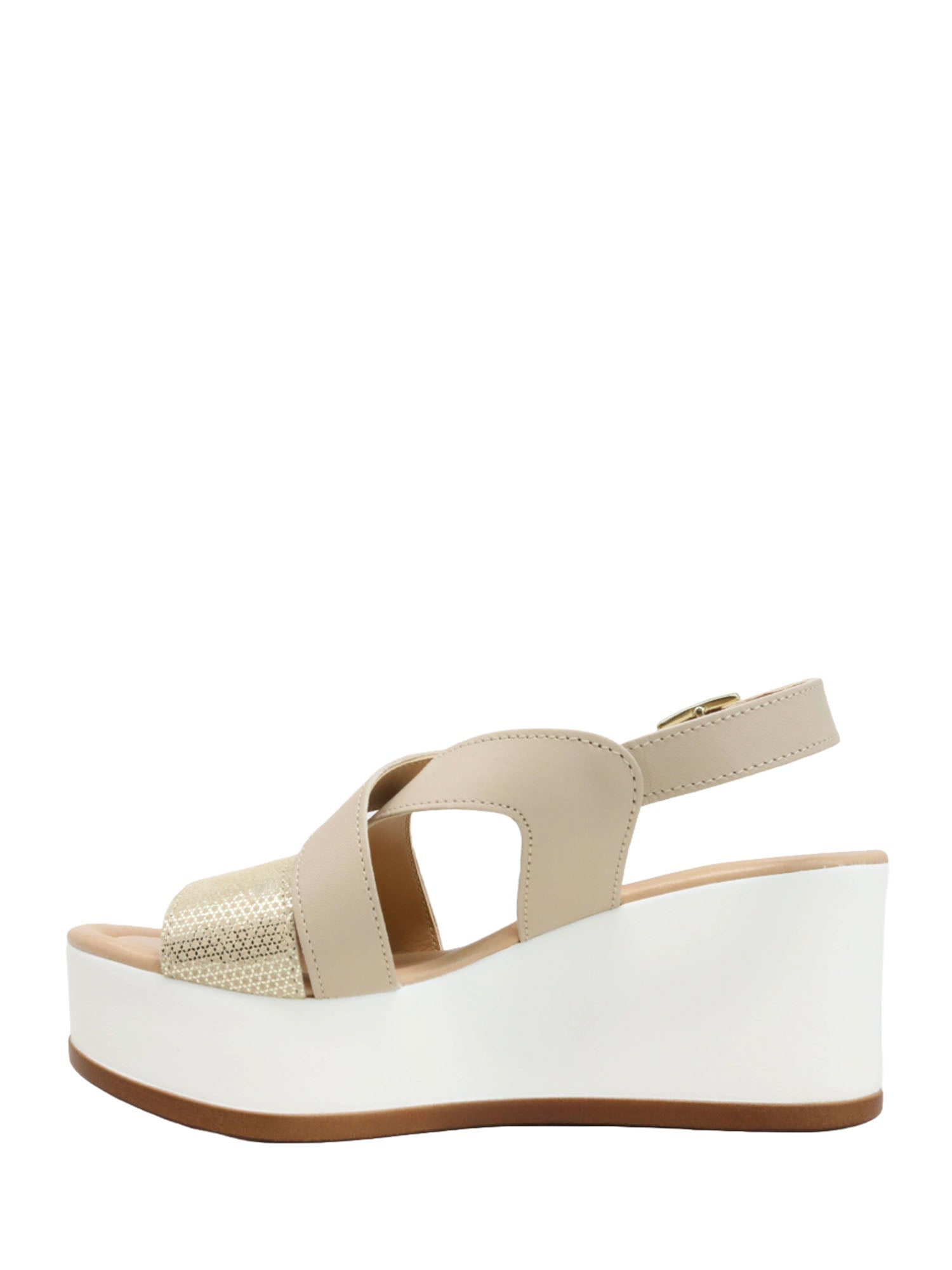 Sandali zeppa Beige Valleverde