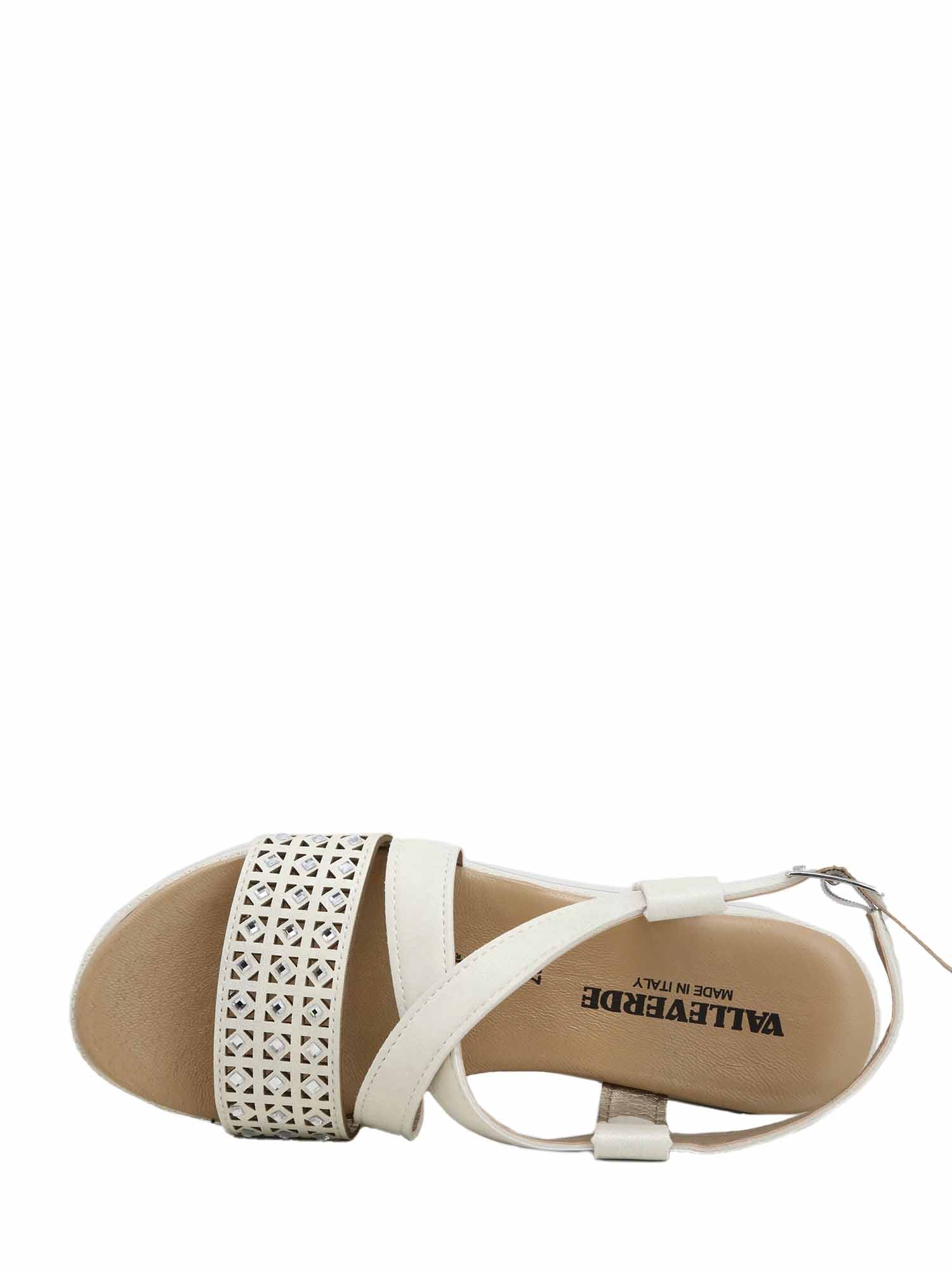Sandali zeppa Bianco Valleverde