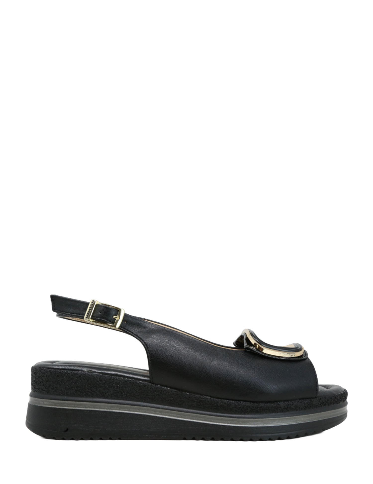 Sandali zeppa Nero Valleverde