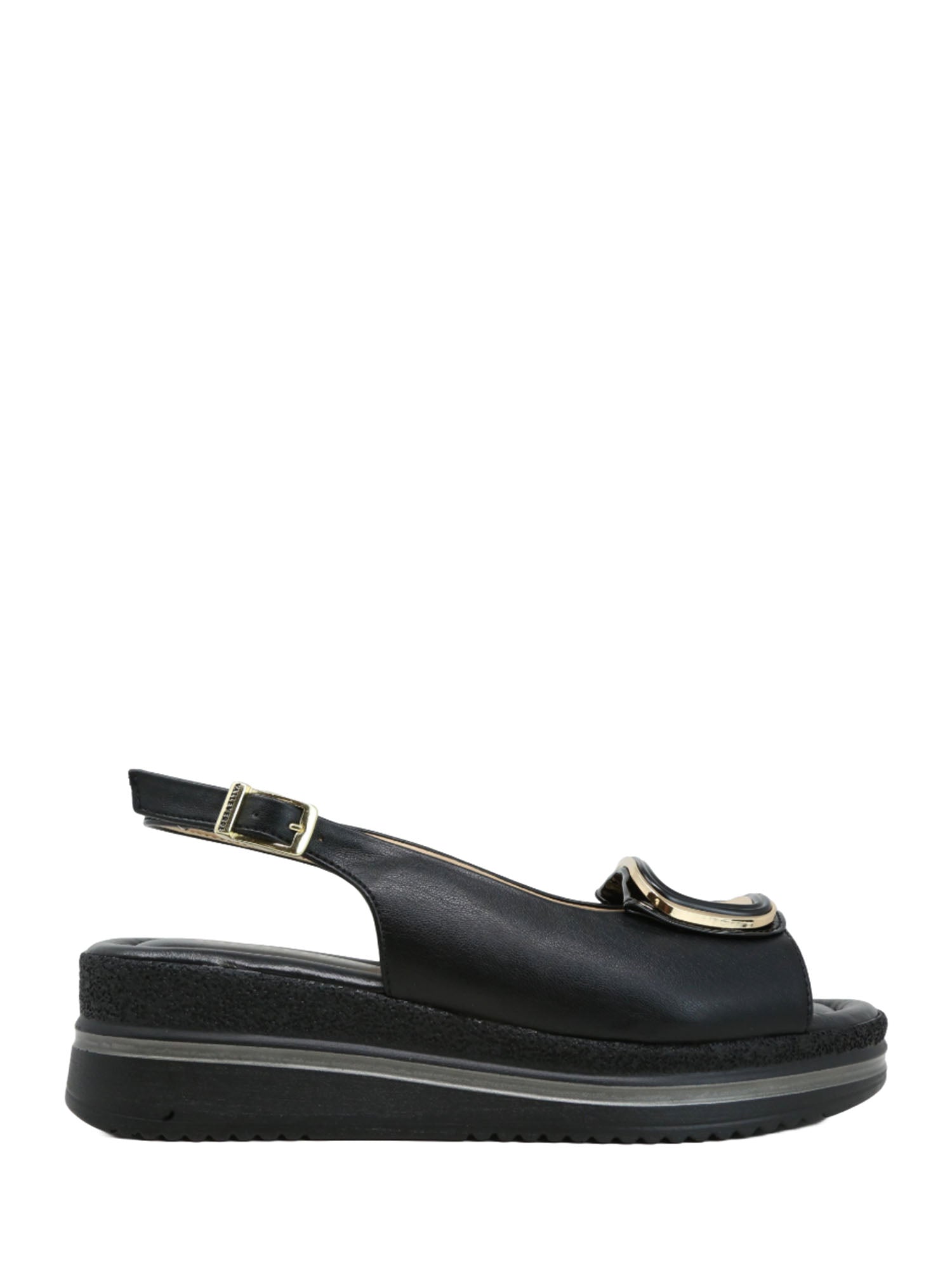 Sandali zeppa Nero Valleverde