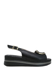 Sandali zeppa Nero Valleverde
