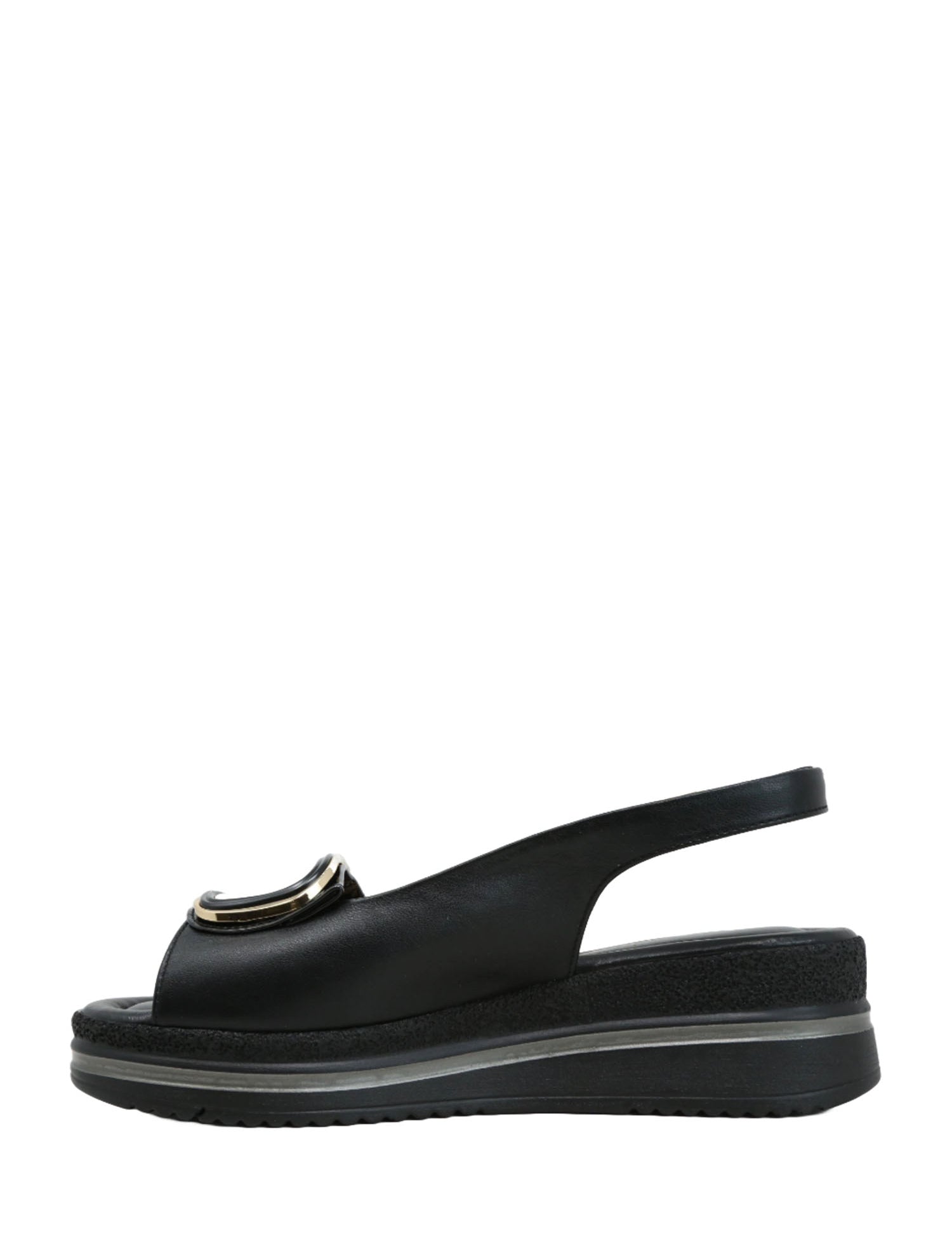 Sandali zeppa Nero Valleverde