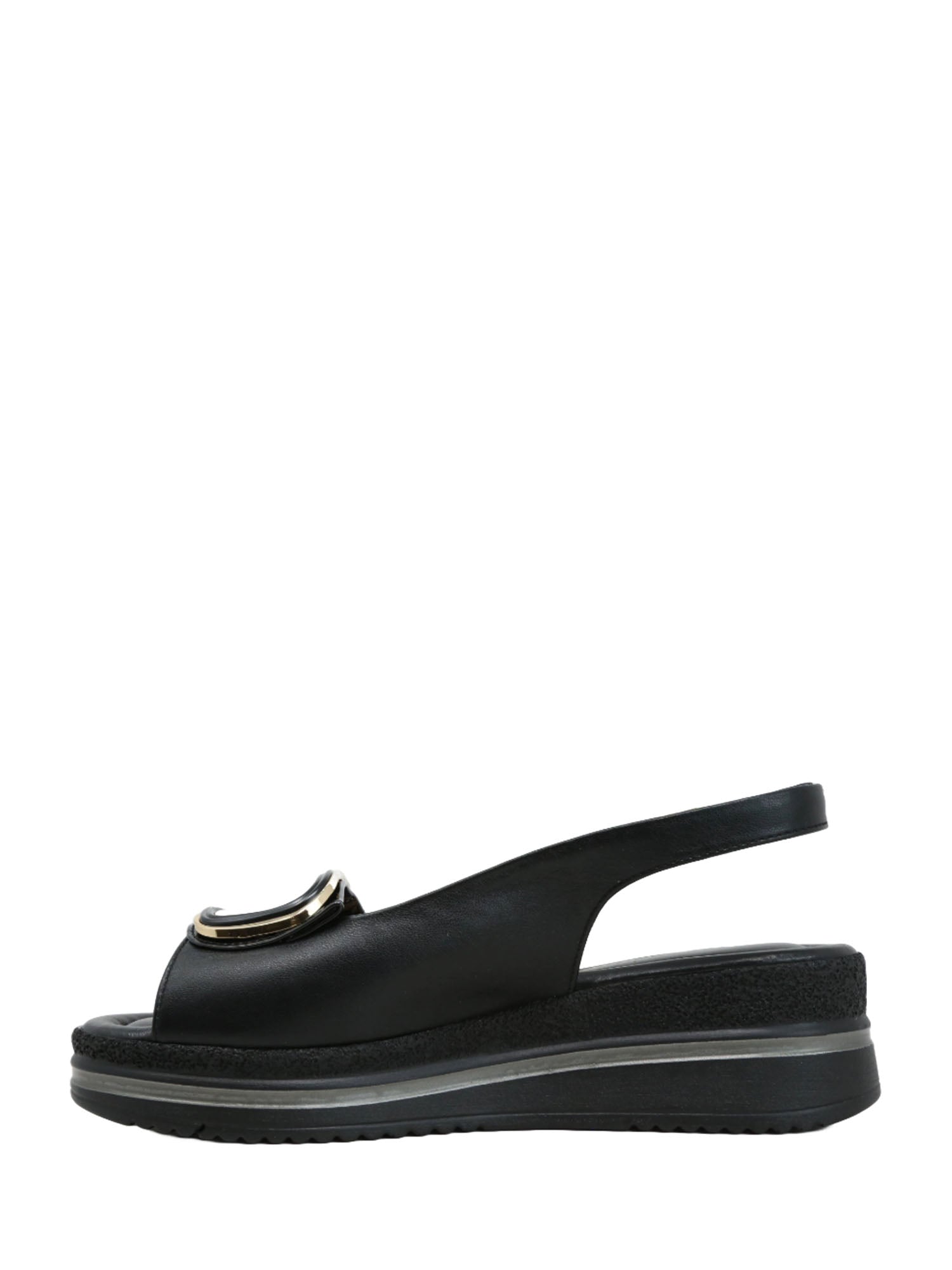 Sandali zeppa Nero Valleverde