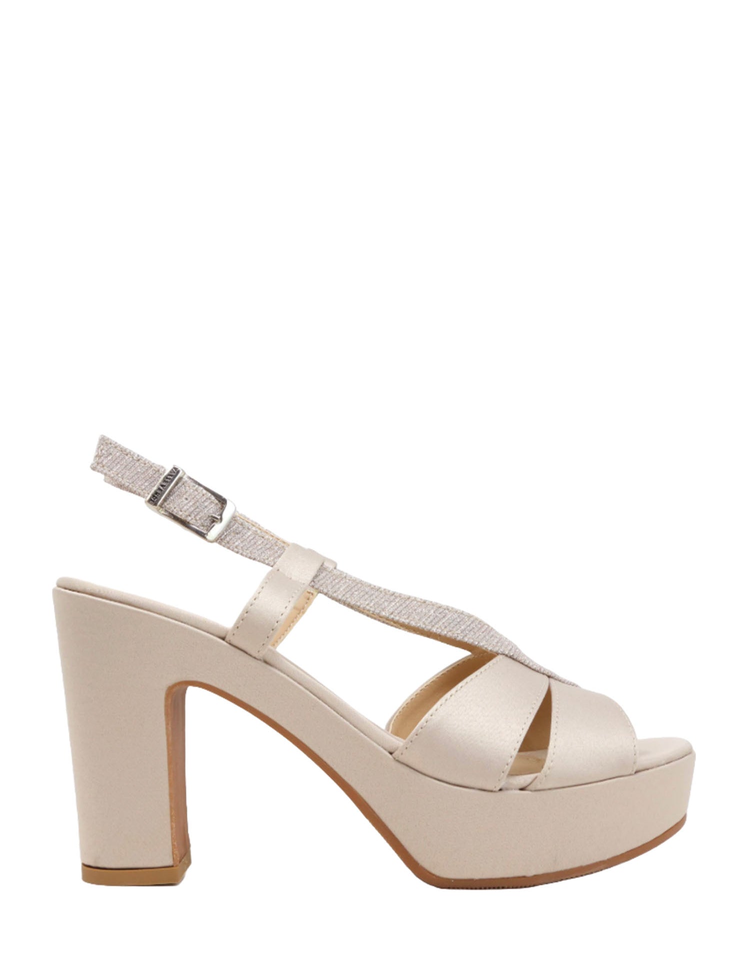 Sandali tacco Beige Valleverde