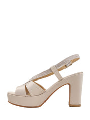 Sandali tacco Beige Valleverde